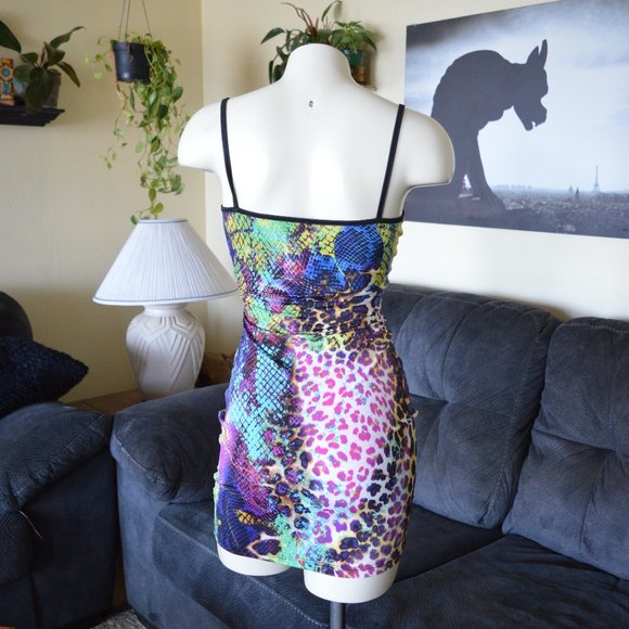 Symphony Ruched Slip Animal Print Snake Leopard Nighty Dress - Picture 4 of 8